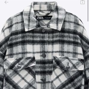 Black & white plaid shacket